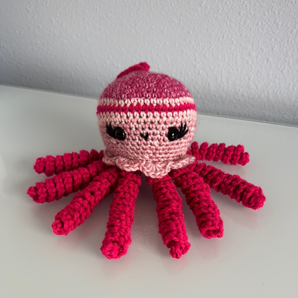 Pink Crochet Octopus